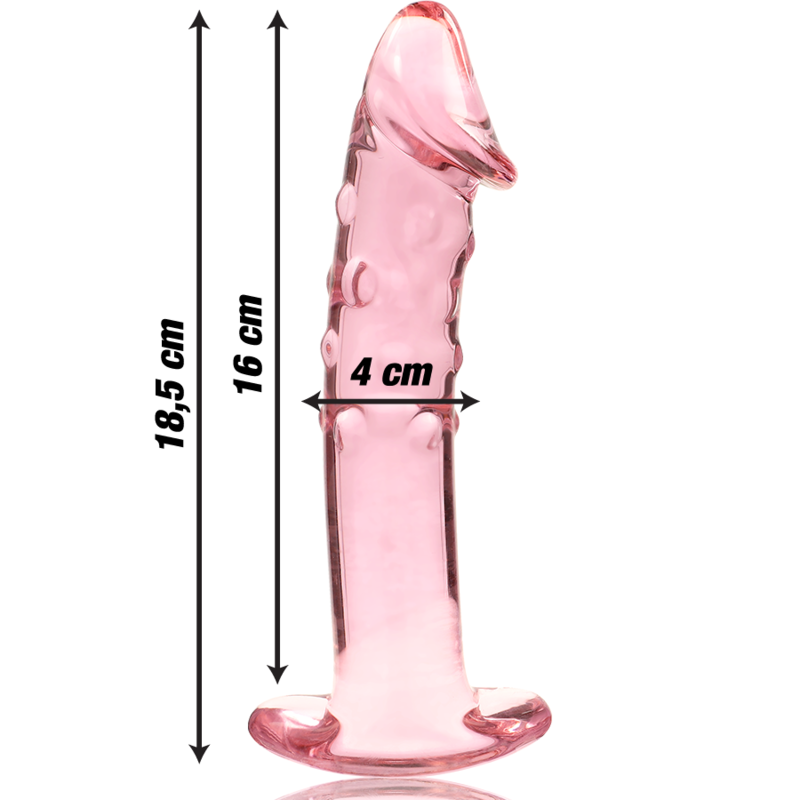 Dildo in cristallo vetro borosilicato trasparente design elegante 18.5 cm ipoallergenico e sicuro Nebula Series by Ibiza