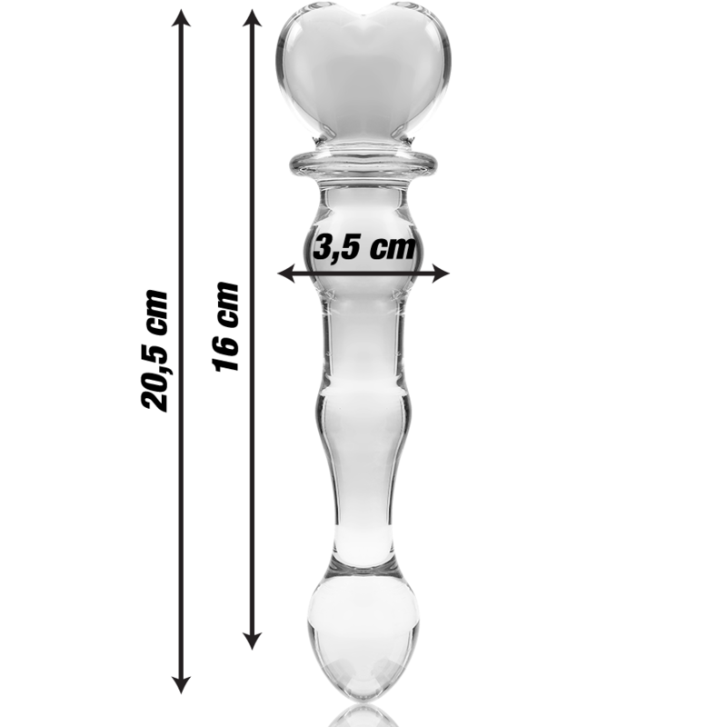 Dildo fallo in cristallo vetro borosilicato 20.5 cm design elegante ipoallergenico sicuro nebula series by ibiza