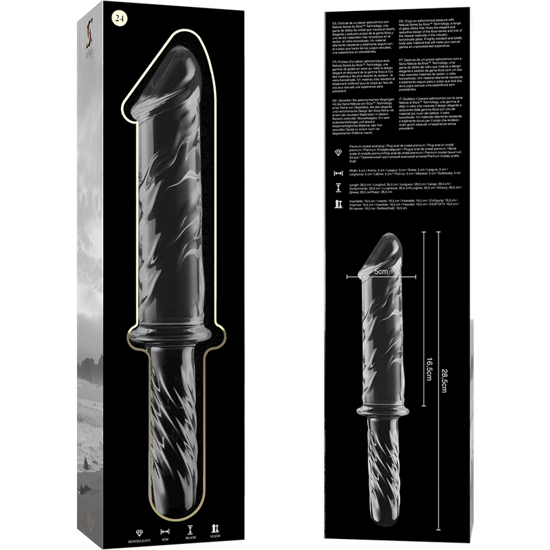 Dildo fallo in cristallo vetro borosilicato ipoallergenico alto standard di sicurezza e durata Nebula Series By Ibiza