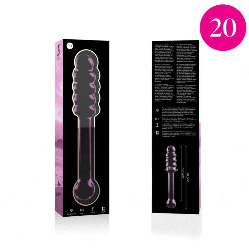 Dildo fallo plug in cristallo vetro borosilicato 20.5 cm Nebula Series By Ibiza