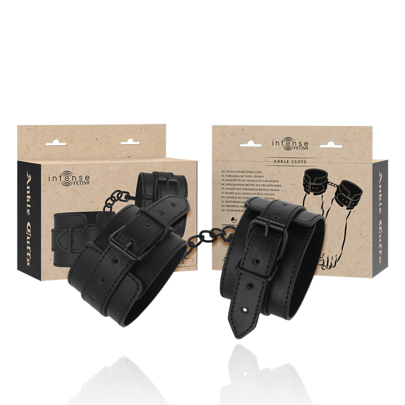 Cavigliera bondage in pelle vegana e neoprene con catenella regolabile fetish