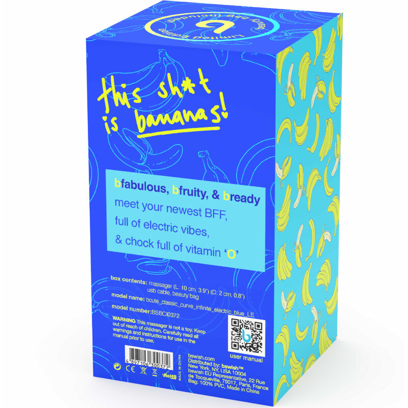 B Swish - Vibratore Ricaricabile In Silicone Blu Bcute Curve Infinite Classic Edizione Limitata
