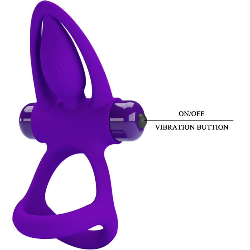 Pretty Love - Anneau Vibrateur 10 Vibrations En Silicone Violet