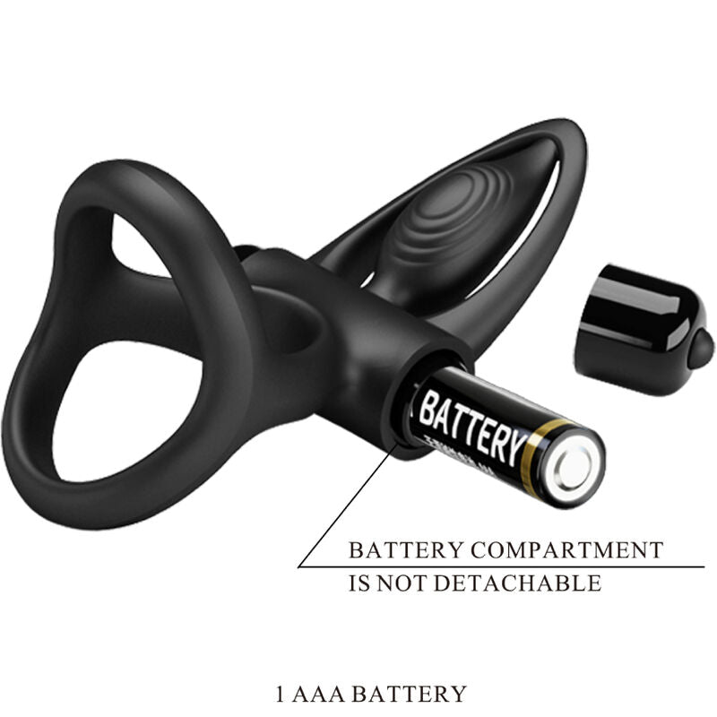 Pretty Love - Anello Vibrante 10 Vibrazioni In Silicone Nero