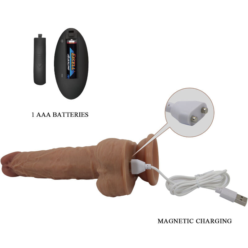 Pretty Love - Gode Silicone Jonathan 3 Vibrations + 3 Tailles d'insertion Télécommande 21 Cm