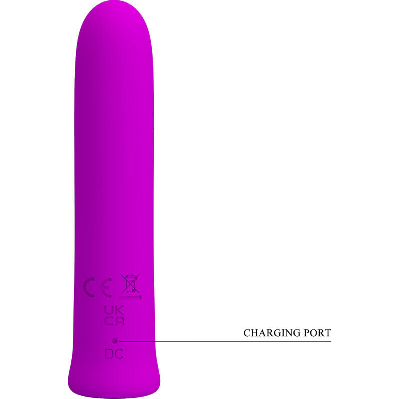 Vibratore mini silicone viola 12 modalità di vibrazione ricaricabile usb design compatto e funzione memoria pretty love flirtation