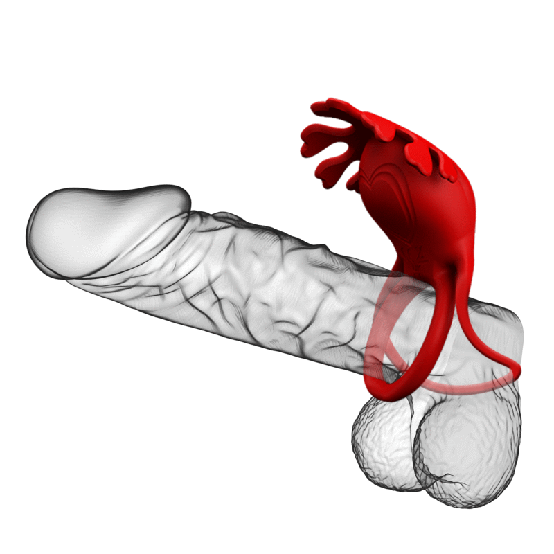 Pretty Love - Ruben Vibrating Ring 7 Vibrations In Red Silicone