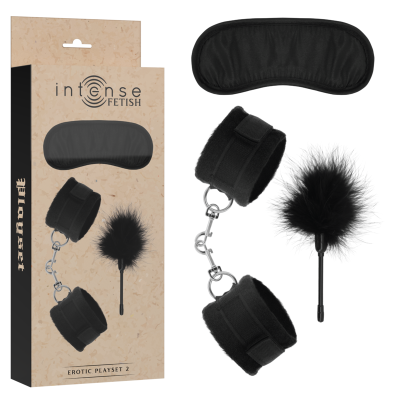 Set bondange intenso con manette in neoprene maschera e stimolatore solletico intense fetish