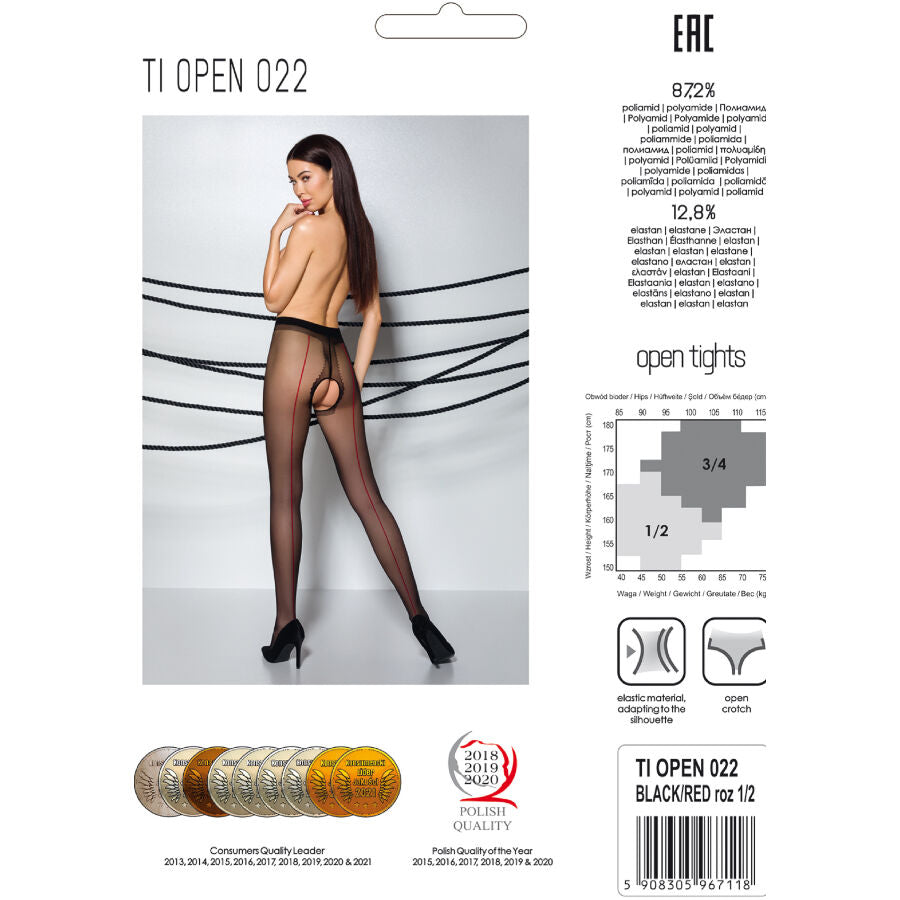Passion - Tiopen 022 Collant Nero 1/2 20 Den