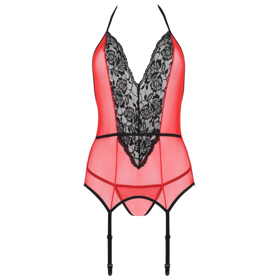 Passion - Corset Pivoine Ligne Érotique Rouge S/M