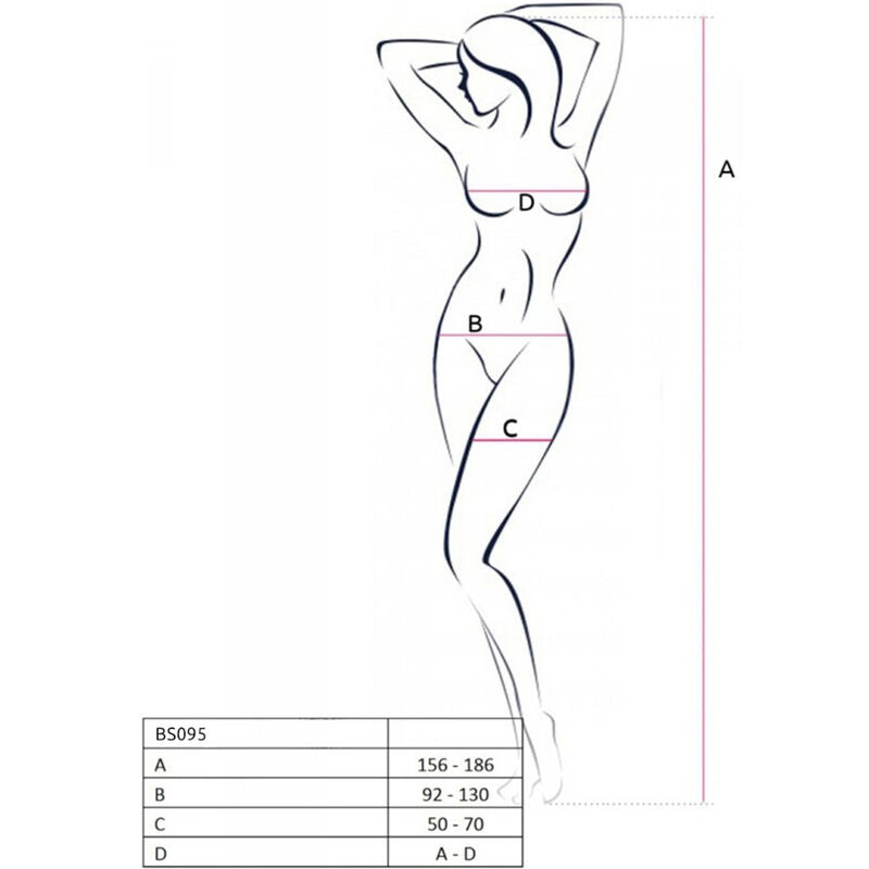 Passion - Bs095 Bodystocking Nero Taglia Unica