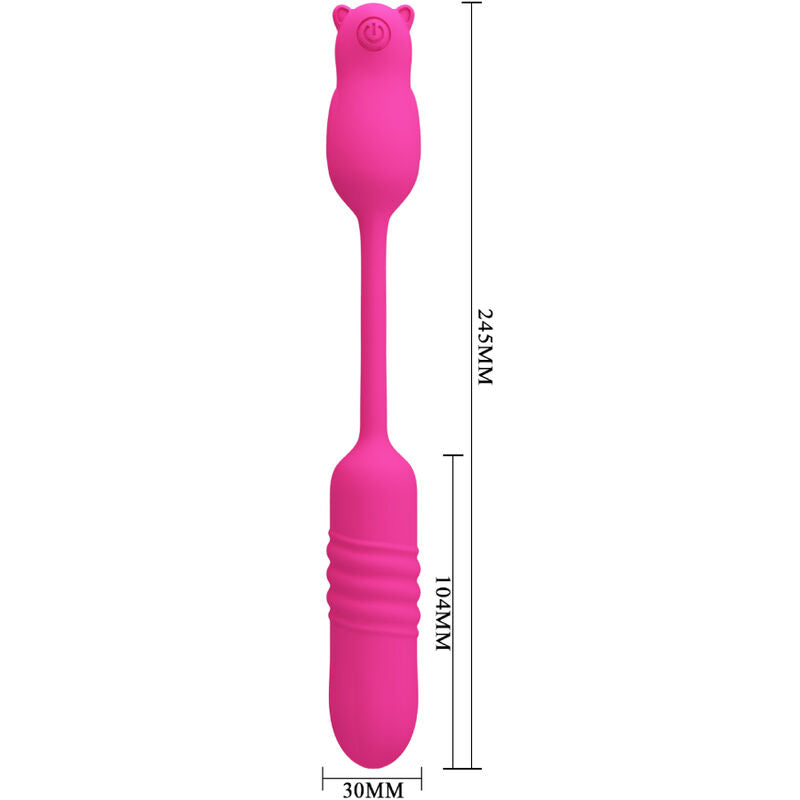 Vibratore stimolatore bullet in silicone rosa ricaricabile USB con 3 modalità vibrazione e spinta Pretty Love