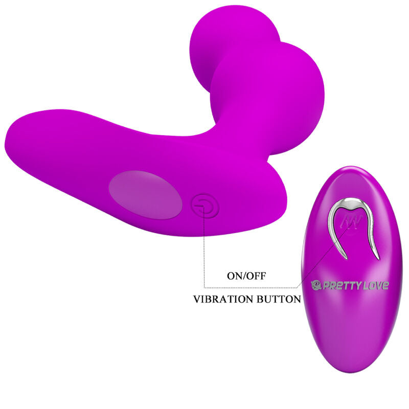 Massaggiatore vibratore anale flessibile con telecomando impermeabile 12 modalità silicone Pretty Love