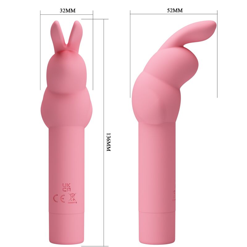 Vibratore in silicone rosa Rabbit con 10 modalità di vibrazione impermeabile facile da usare viaggio Pretty Love