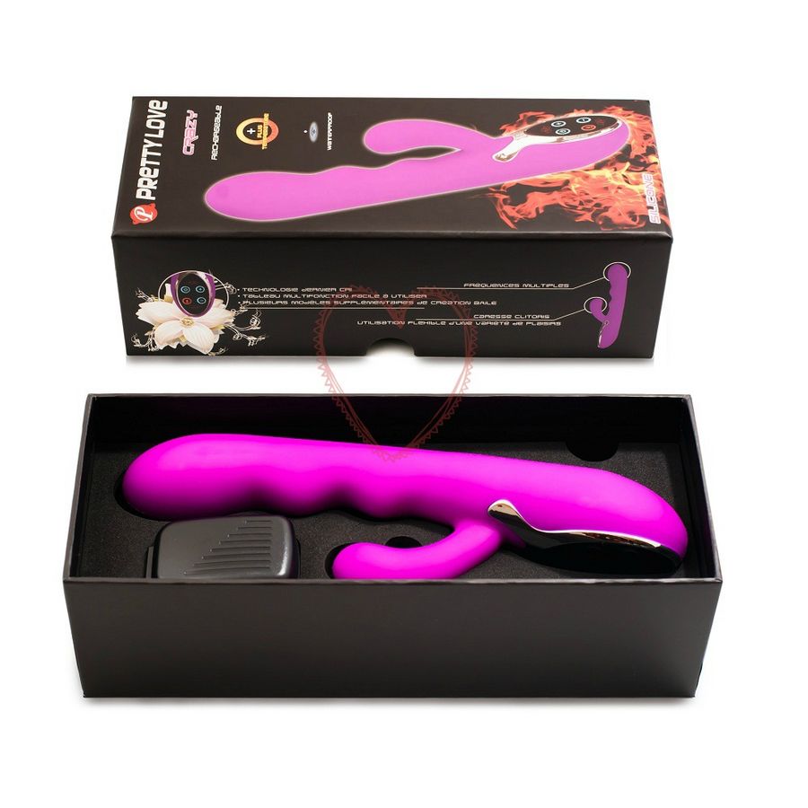Vibratore lilla clitorideo ricaricabile con 10 funzioni di vibrazione e doppio motore in silicone Pretty Love Smart