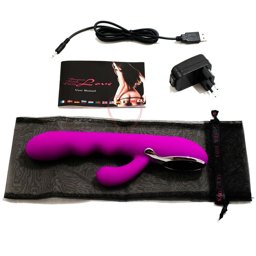 Vibratore lilla clitorideo ricaricabile con 10 funzioni di vibrazione e doppio motore in silicone Pretty Love Smart