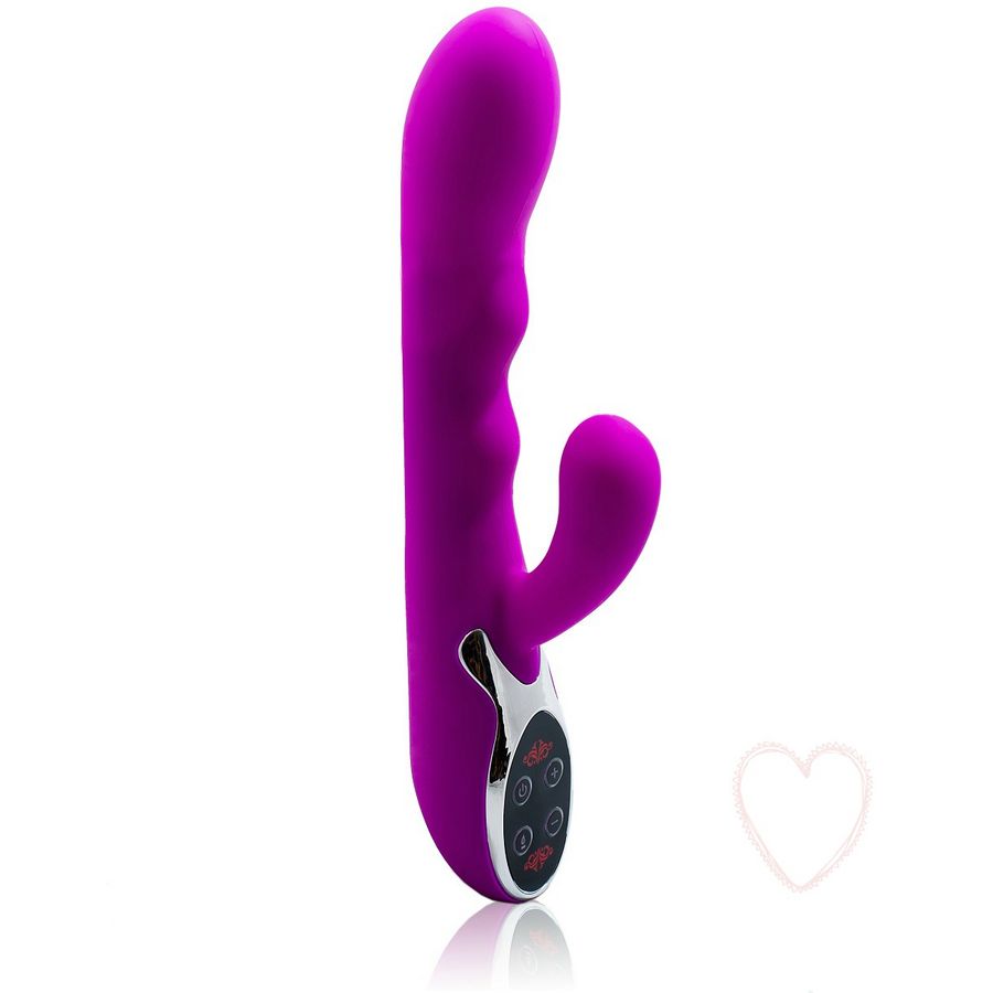 Vibratore lilla clitorideo ricaricabile con 10 funzioni di vibrazione e doppio motore in silicone Pretty Love Smart