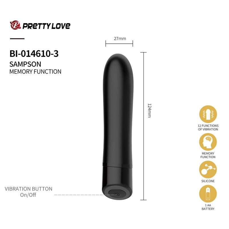 Kit regalo giochi di coppia in silicone nero funzioni con vibrazione multipla e alimentazione batterie di Pretty Love