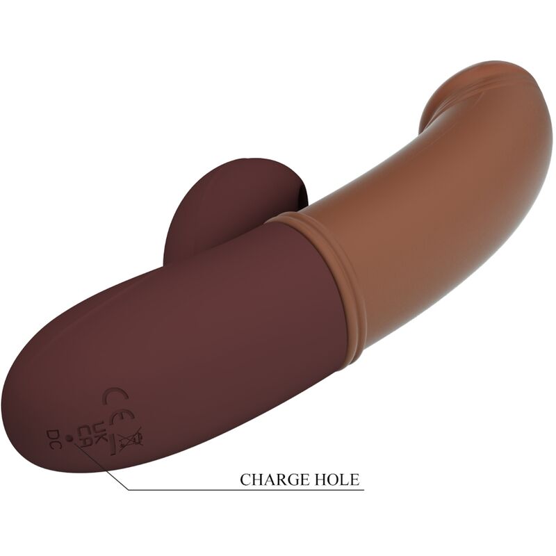 Vibratore punto G con 7 modalità vibrazione e aspirazione in silicone marrone ricaricabile USB Pretty Love Flirtation