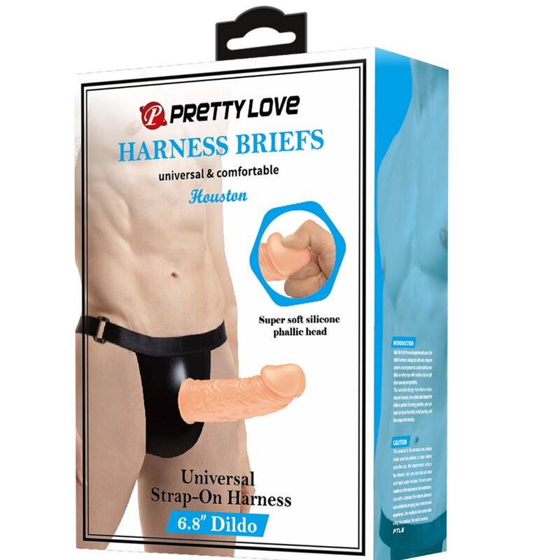 Strap-on imbracatura Strap-On Universale con Dildo in Silicone Impermeabile Color Marrone con Vibratore Pretty Love