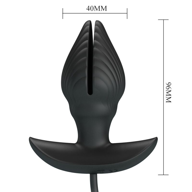 Plug anale gonfiabile impermeabile in silicone con vibrazione ricaricabile USB colore nero per principianti Pretty Love Bottom