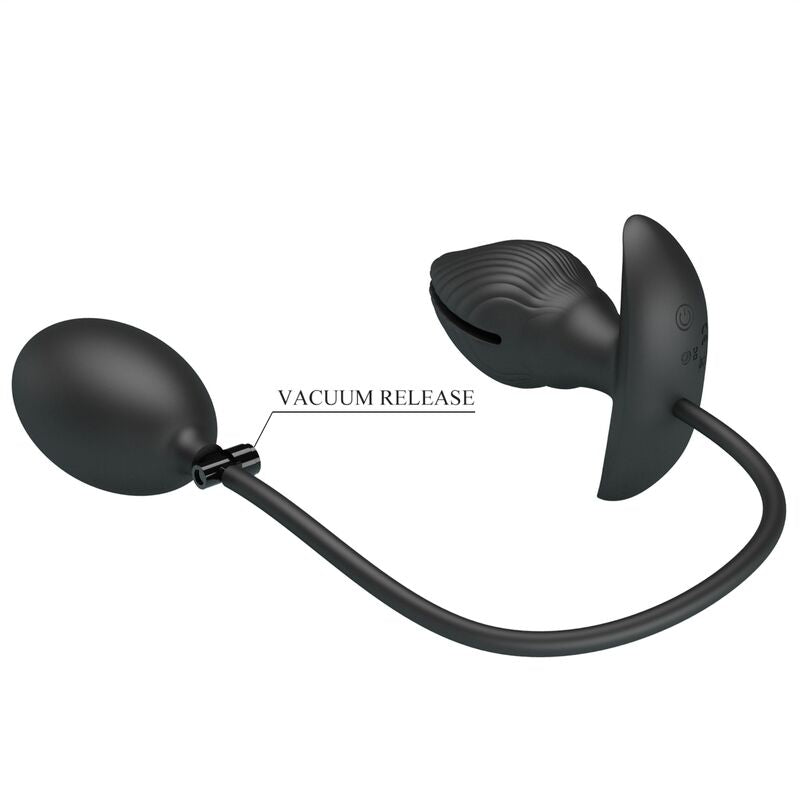 Plug anale gonfiabile impermeabile in silicone con vibrazione ricaricabile USB colore nero per principianti Pretty Love Bottom