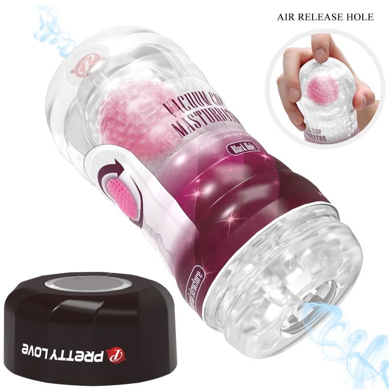 Masturbatore maschile manuale realistico con maniche interne a coste e design a sfera rotolante impermeabile Pretty Love Male