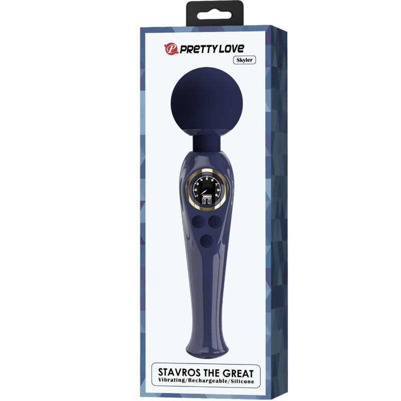 Vibratore blu stimolatore massaggiatore con testa flessibile 10 modalità e 9 velocità ricaricabile impermeabile silicone Pretty Love LED