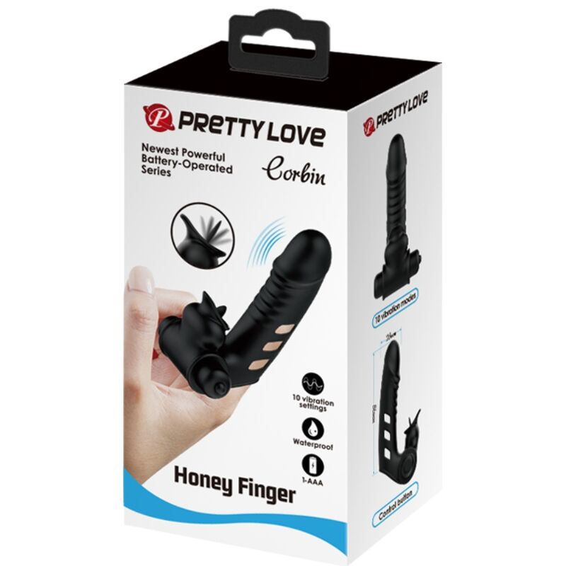 Pretty Love - Couvre-Doigts Vibrateur Corbin Noir