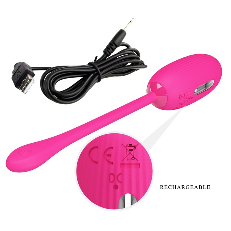 Uovo vibrante ricaricabile magenta stimolatore a distanza con telecomando senza fili per piacere intenso Pretty Love Smart