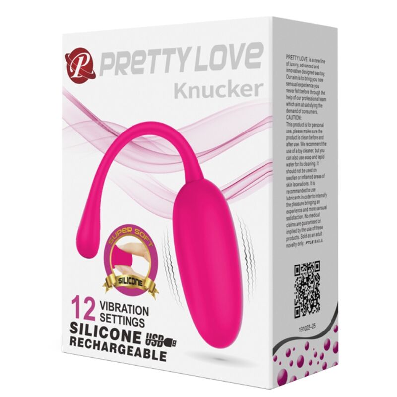 Uovo vibrante ricaricabile in silicone con 12 funzioni di vibrazione e memoria colore magenta Pretty Love Flirtation