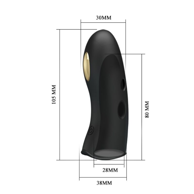 Guaina vibrante per dita elettrostimolazione 7 funzioni di vibrazione elettrica in silicone nero ricaricabile Pretty Love