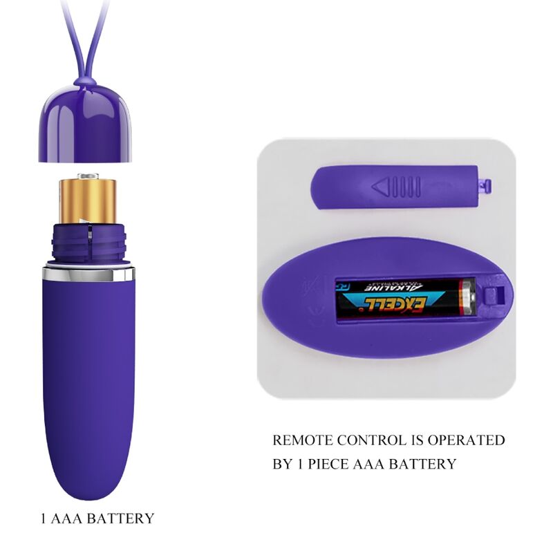 Vibratore mini bullet viola 12 funzioni con telecomando silenzioso e compatto Pretty Love Youth