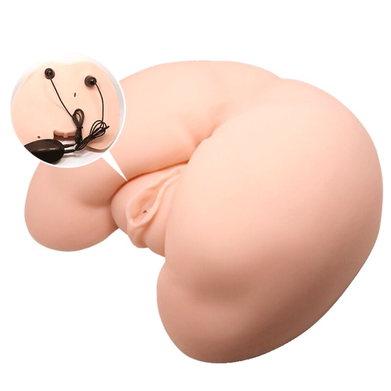 Masturbatore anale per uomini in TPR realistico con doppia vibrazione e batterie AAA Crazy Bull