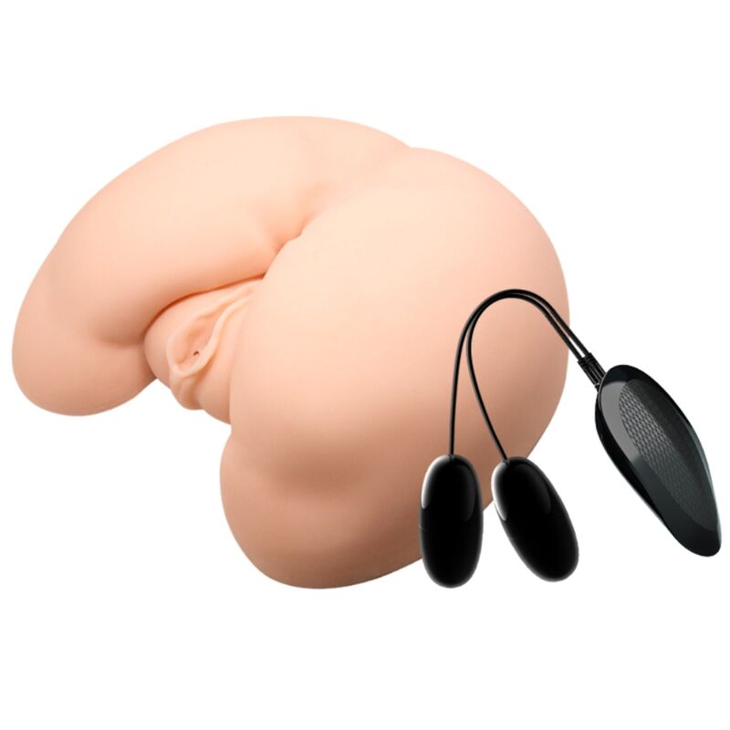 Masturbatore anale per uomini in TPR realistico con doppia vibrazione e batterie AAA Crazy Bull