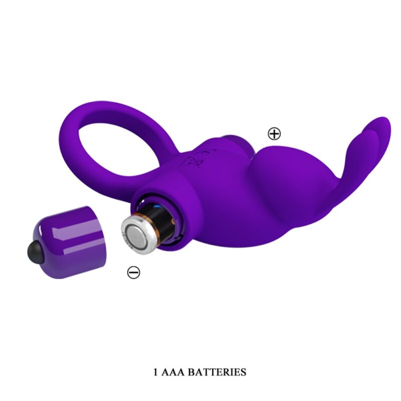 Pretty Love - Anneau vibrant pour pénis lapin violet