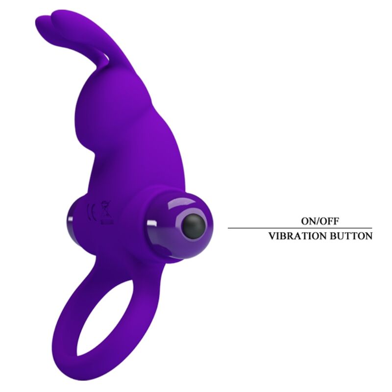 Pretty Love - Anneau vibrant pour pénis lapin violet