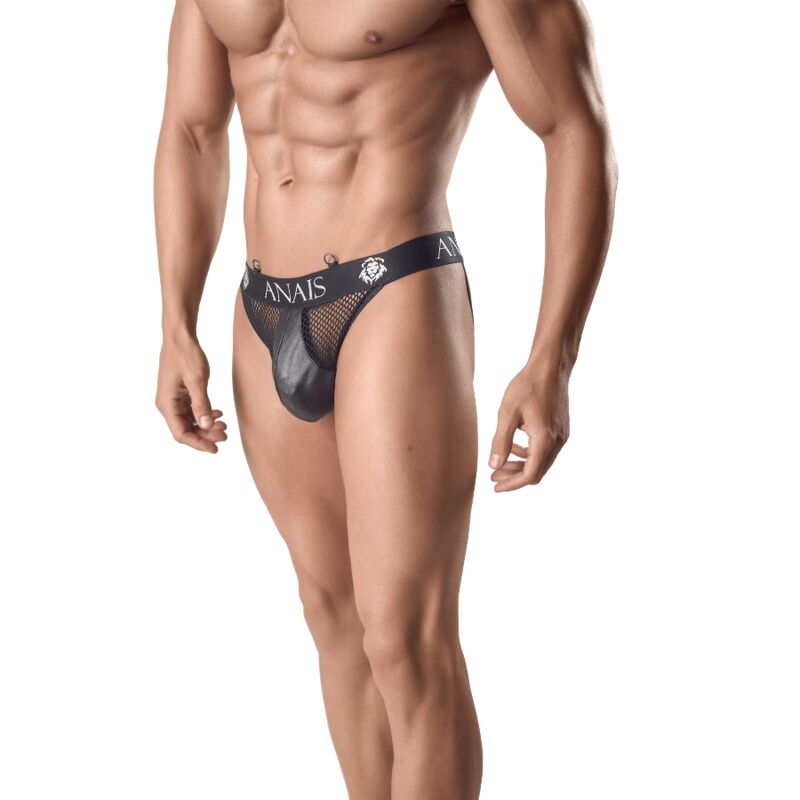 Perizoma uomo Jock strap in rete nera con glutei in vista alta qualità perfetta aderenza Anais Men Jock