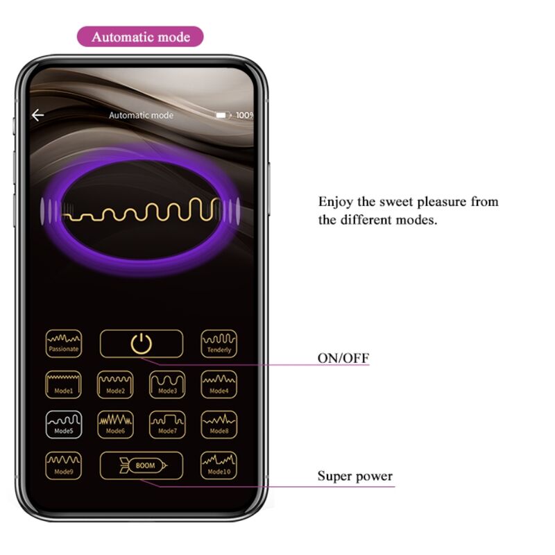 Sfere Kegel Vibranti Ricaricabili Rosa 12 Funzioni Silicone Controllo App Mobile Impermeabili Pretty Love Smart