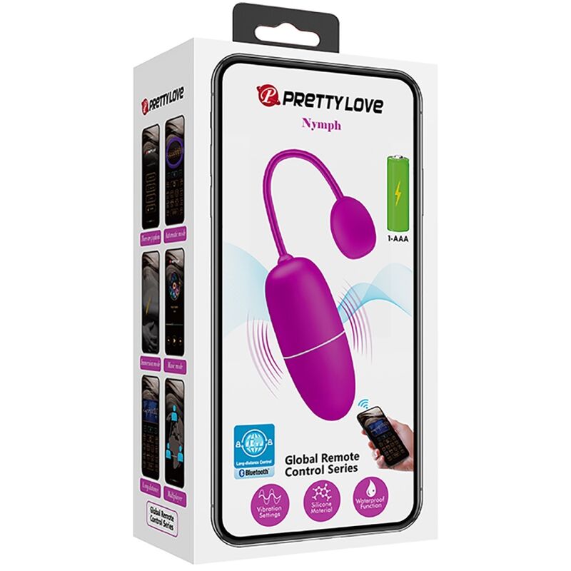 Uovo vibrante controllabile con app 12 modalità vibrazione silicone viola batteria AAA Pretty Love