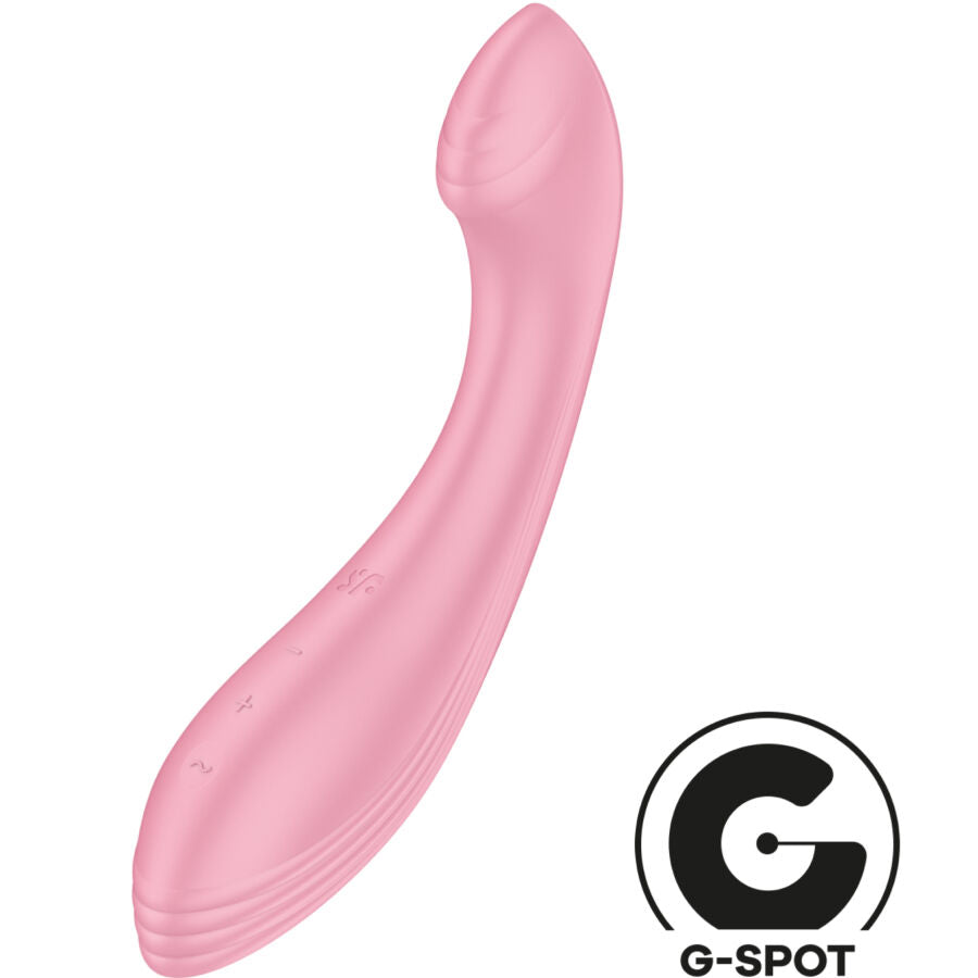 stimolatore g-point vibratore rosa curvo impermeabile silicone 50 combinazioni vibrazioni potenti per donne satisfyer