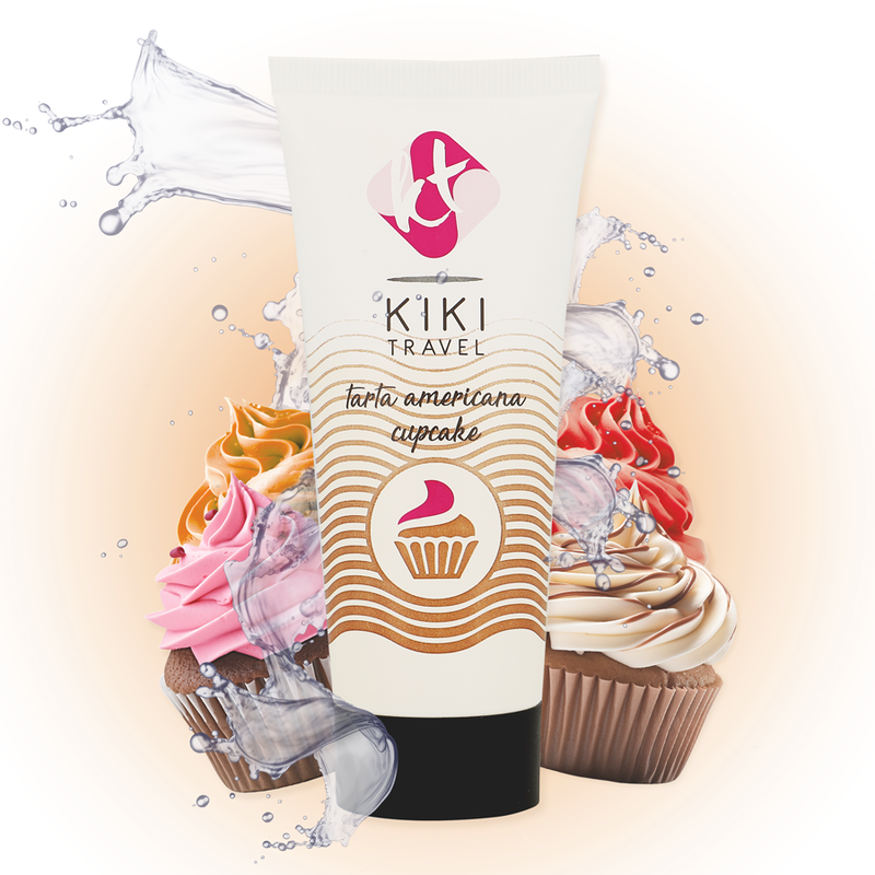 Lubrificante vegano a base d'acqua con gusto cupcake lunga durata senza parabeni e glutine 50 ml KIKÍ TRAVEL
