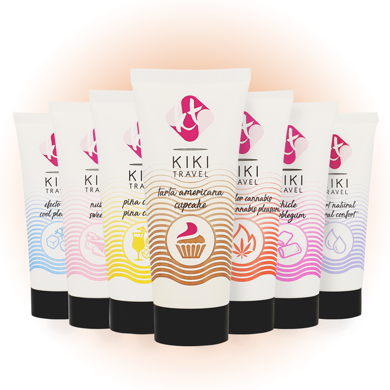 Lubrificante vegano a base d'acqua con gusto cupcake lunga durata senza parabeni e glutine 50 ml KIKÍ TRAVEL