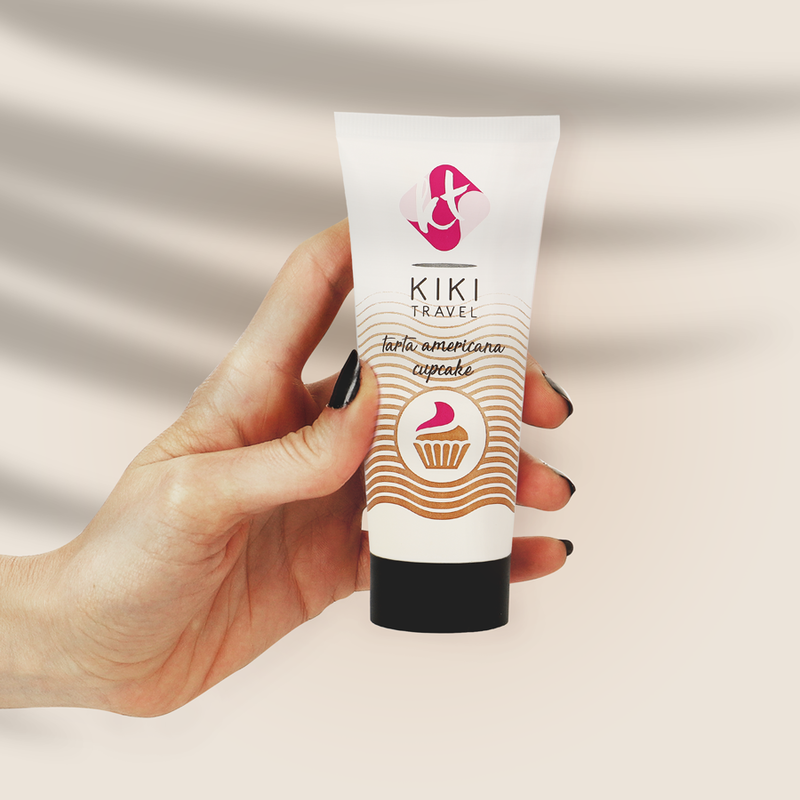 Lubrificante vegano a base d'acqua con gusto cupcake lunga durata senza parabeni e glutine 50 ml KIKÍ TRAVEL