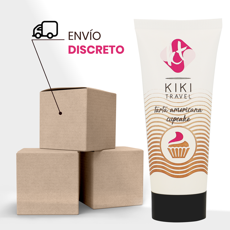 Lubrificante vegano a base d'acqua con gusto cupcake lunga durata senza parabeni e glutine 50 ml KIKÍ TRAVEL