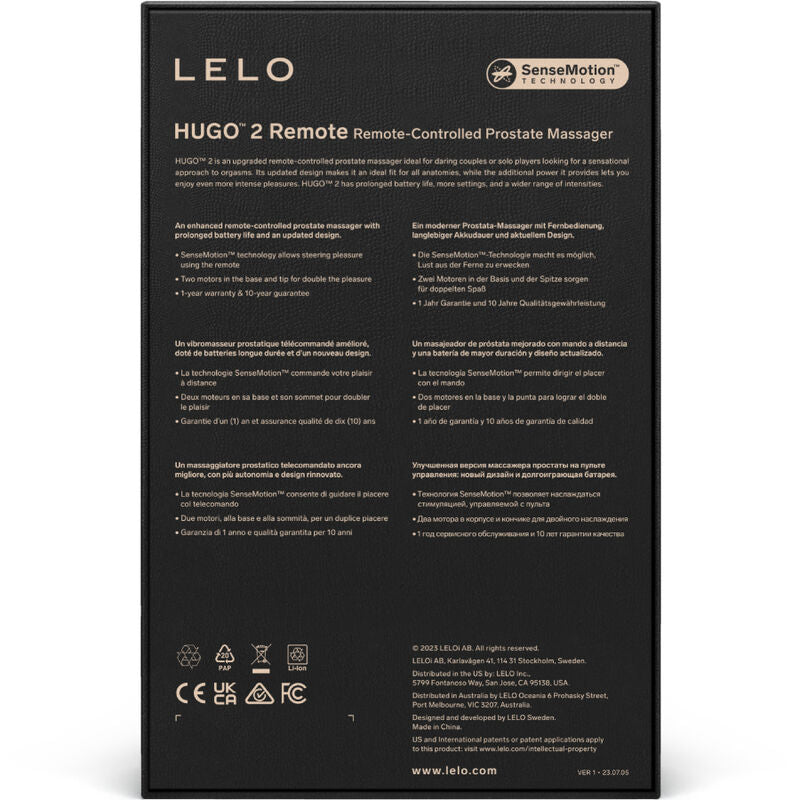 Lelo - Masseur de prostate Hugo 2 Vert avec télécommande