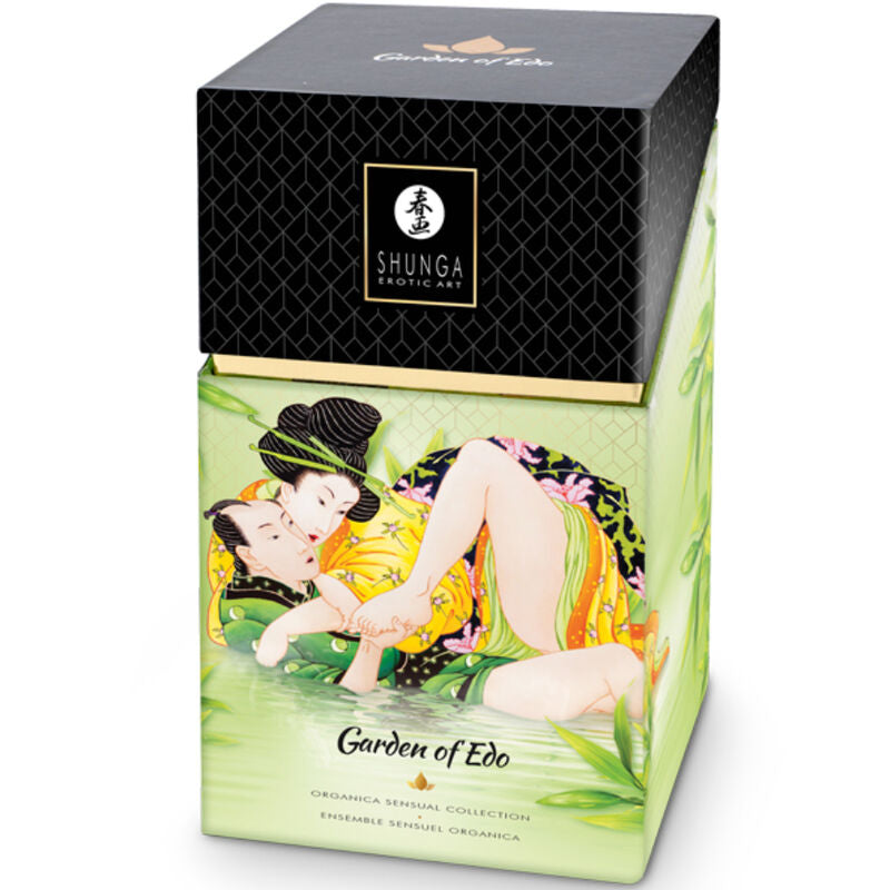 Set biologico per massaggi sensuali ed esperienze intime con oli afrodisi ed organici collezione giardino edo shunga kits