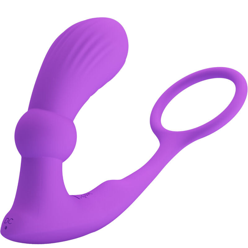 Anello fallico in silicone e plug anale vibrante impermeabile con telecomando wireless Pretty Love