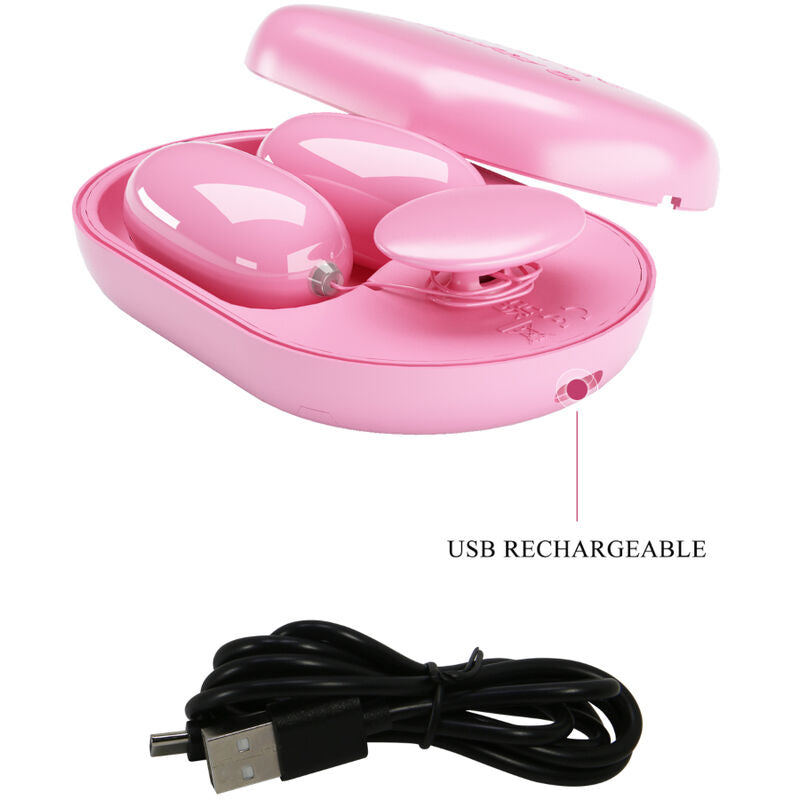 Ovetti Bullet vibranti rosa 12 funzioni di vibrazione telecomando ricaricabile USB con custodia Pretty Love