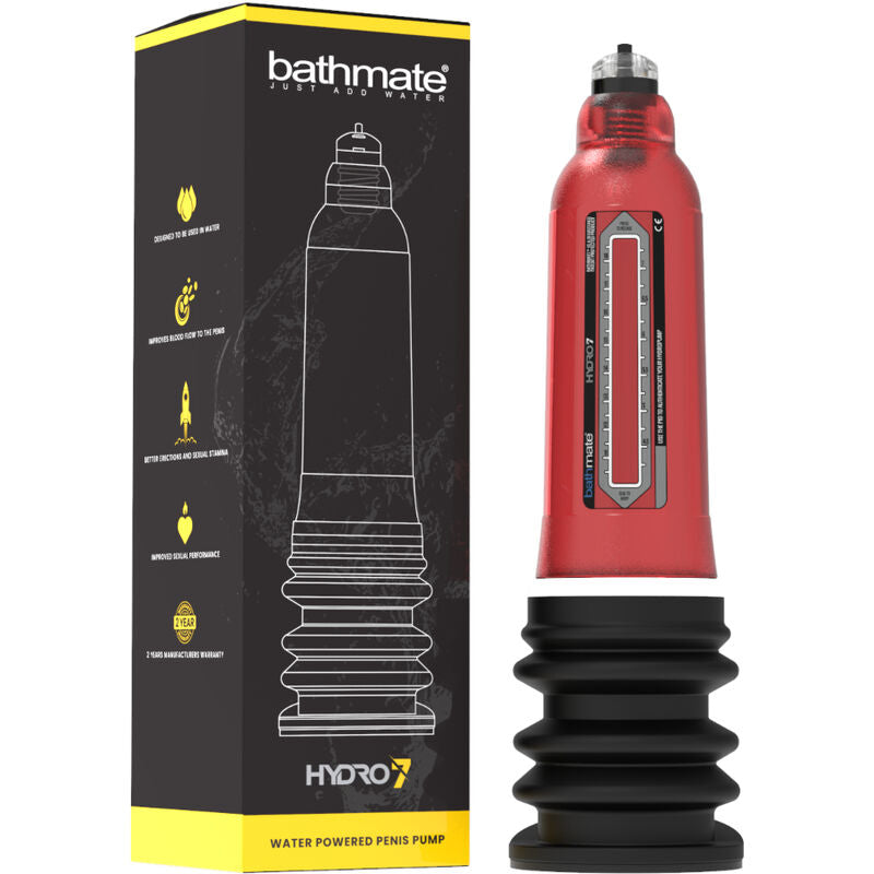 Pompa idraulica per ingrandimento pene Hydro 7 Hercules rosso risultati rapidi ed efficaci Bathmate